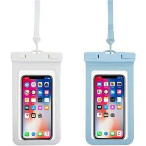 Waterproof Pouch Waterproof  Case for iPhone 15 14 13 12 Pro Max  (White+Blue)